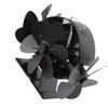 Heat Powered Stove Fan 3 Heads 18 Blade 270 Degree Blowing Fireplace Fan with Protective Cover Handle for Home Wood Burning Stov
