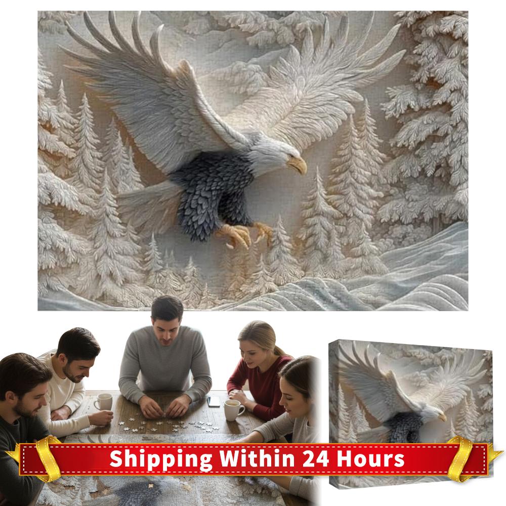 1000PCS Carved Eagle Jigsaw Puzzle Wildlife Art Design Puzzles Eagle Art Animal Jigsaw Puzzles Great Gift for Nature Lovers