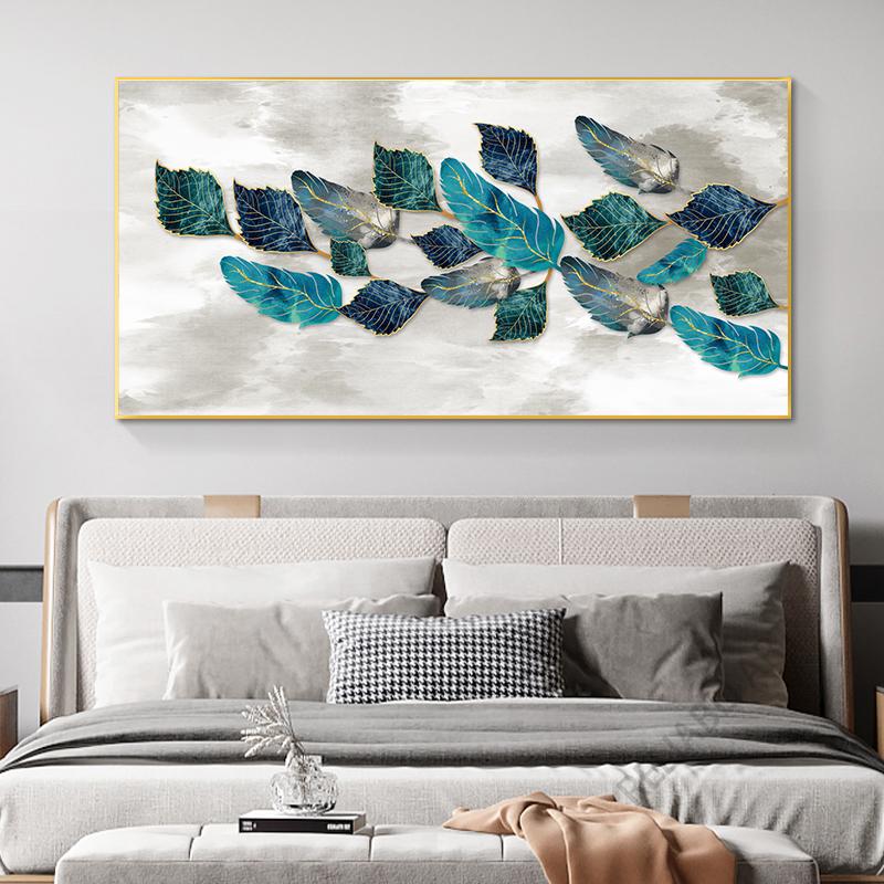 Abstract Golden Feathers Canvas Painting Wall Art Gold Leaves Posters and Prints for Living Room Office Wall Decor No Frame