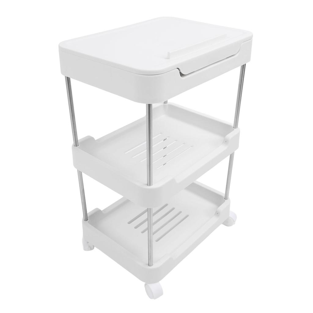 Rollwagen mit Tischplatte Mehrstufig Multifunktional Modisch Räder Aufbewahrungswagen für