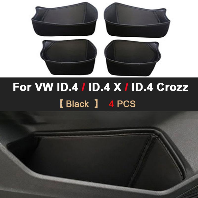For Volkswagen VW ID.4 Crozz X -2025 Car Door Storage Box Protector Pads Cover Leather Slot Organizer Pockets Accessories