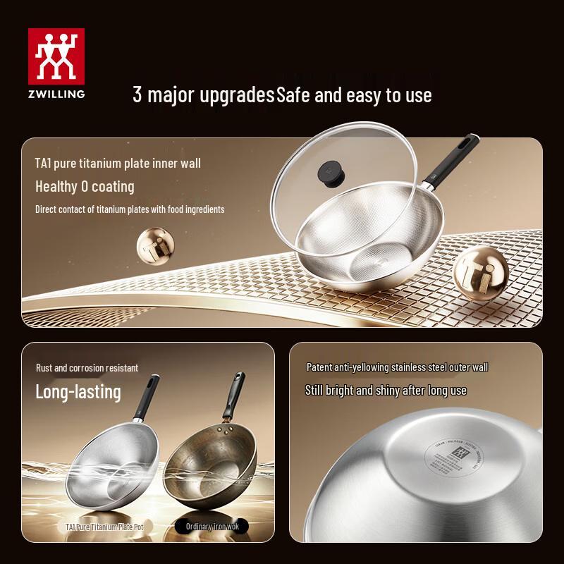 ZWILLING SILVER TI III Titanium Non-Stick Frying Pan with Steamer Set