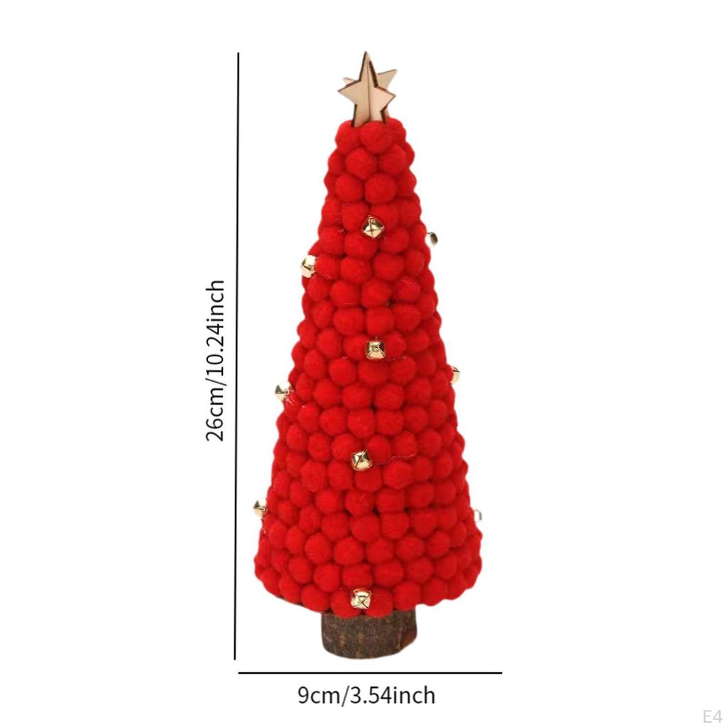 Christmas Tree Statue Wood Sculpture Collectible Crafts Decorative Xmas Figurine Ornament for