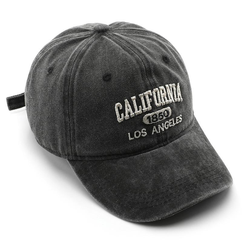 Gorra de béisbol retro vintage de algodón para hombre y mujer, con letras bordadas en mezclilla, de algodón, suave, informal, unisex.