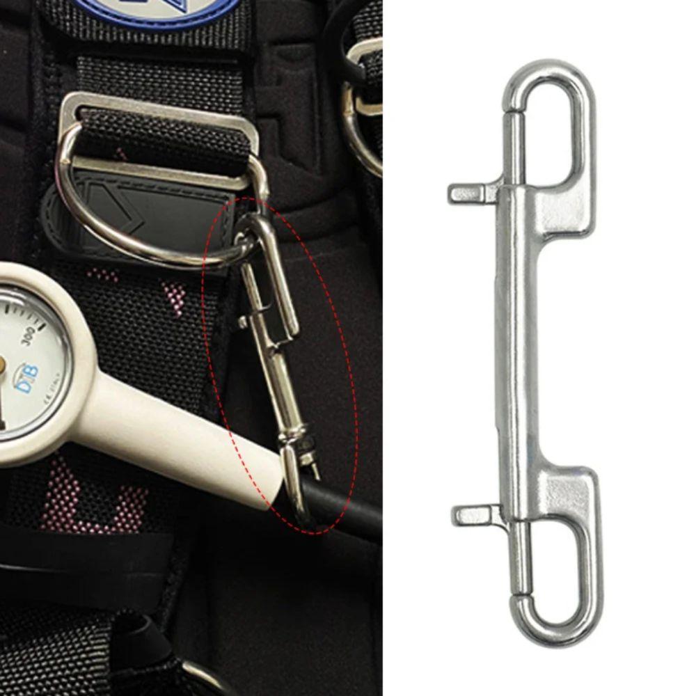 Sportteil 316 Edelstahl Bolzenkarabiner Doppelkopf 80MM Größe Doppelendiger Haken 90MM Größe 100MM Größe Wirbelhaken Marine Tauchen