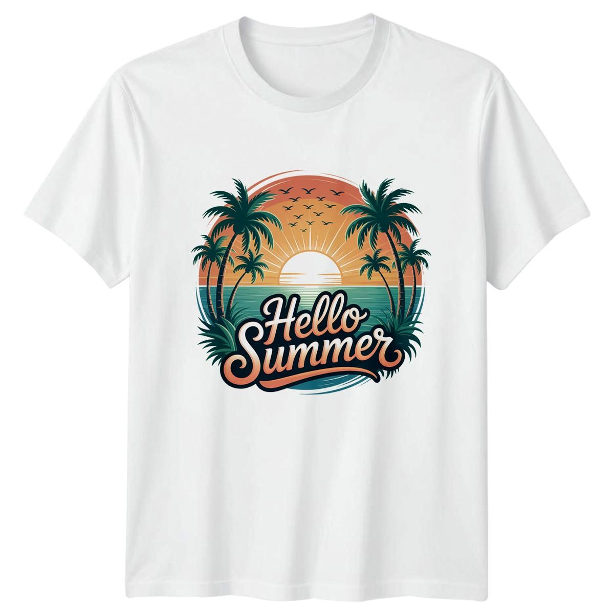 Hello Summer T-Shirt Tropical Beach Summer Holiday Gift For Him And Her XL