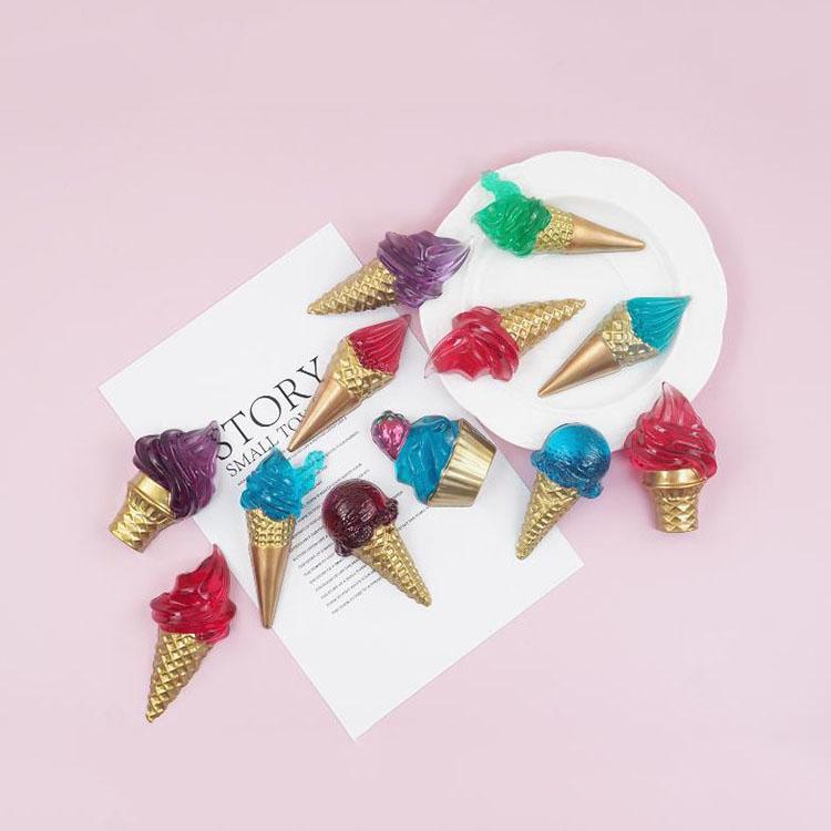 DIY Cute Ice Cream Shaped Pendants Silicone Mold Backpack Keychain Jewelry Hanging Charms Ornaments Casting Plaster Candle Mould