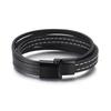Herren Flechtlederarmband Mehrschichtig Geflochtenes Windmühlenseil Manschette Langlebiges Rindsleder Armband