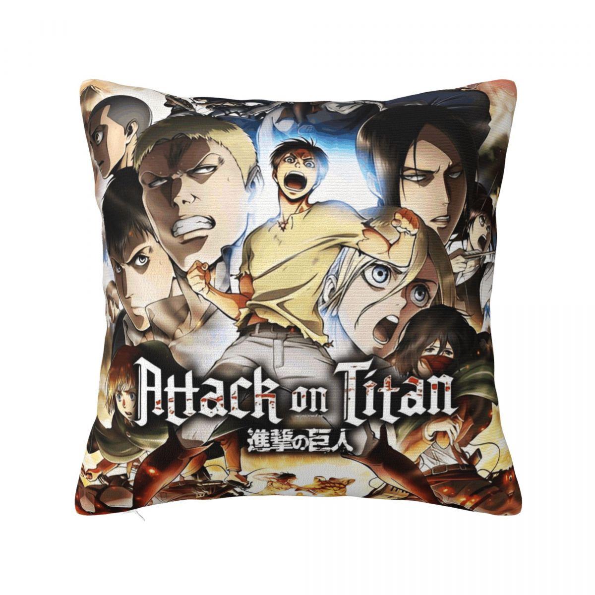 

Anime Attack On Titan Pillow Case Post-Apocalyptic Cushion Covers Fashion Decor Throw Pillow Case Cover for Home 45*45cm 12x12Inch
