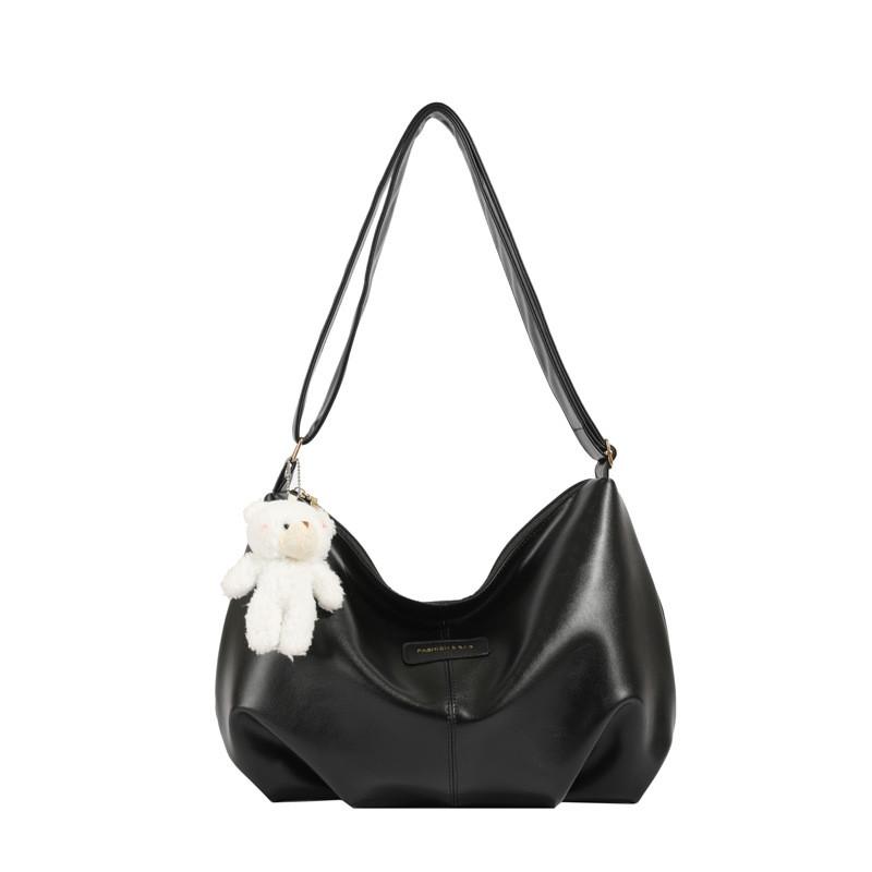Trendy Black Tote Bag For Women Large Capacity Stylish Spring Fashion Shoulder Bag