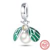 Neue 925 Sterling Silber Pfote Farbe Lächeln Fisch Einhorn Glühwürmchen Clips Anhänger Dangle Passend Original Armband DIY Schmuck