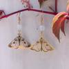 Bohemia Charm Gold Color Hollow-out Moth Transparent Crystal Bead Dangle Earrings for Women Butterfly Fairy Earring Jewelry Gift