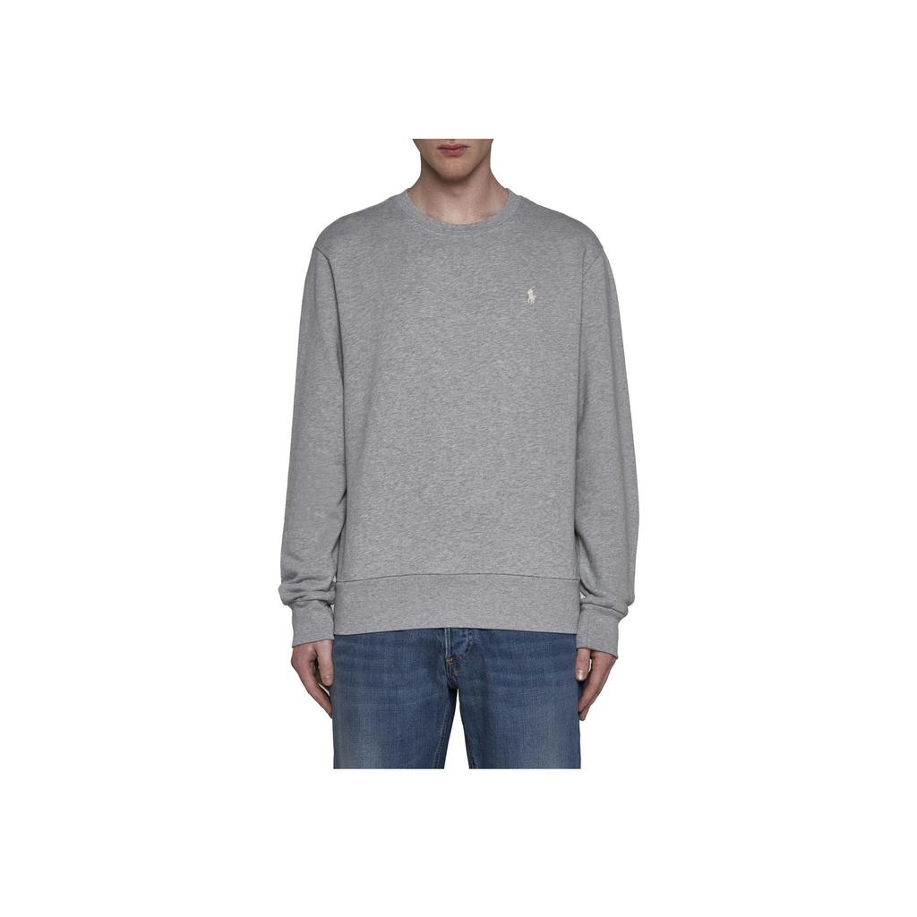 Polo Ralph Lauren Ss24 Logo Embroidered Crew Neck Long Sleeve Sweatshirt Men Sweatshirt Light-Gray 710916689-007