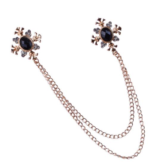 Suit Brooch for Men & Women Double Staggered Metal Hanging