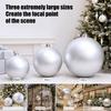 Large Matte Silver Christmas Ball Ornament Shatterproof Plastic Decorative Baubles For Christmas Tree Wreath Home Decoration