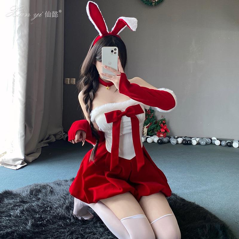 Lingerie Christmas Dress Sexy Bunny Uniform Seduction Tube Top Dress Pure Desire Performance Dress
