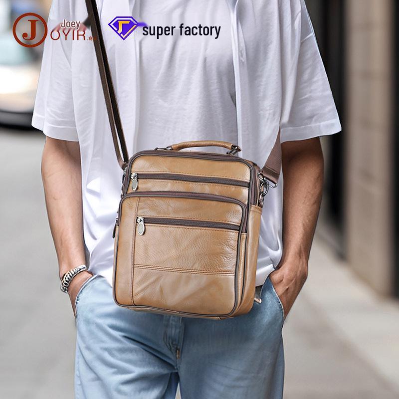 Men's Genuine Leather Large-Capacity Crossbody and Shoulder Bag