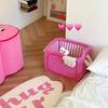 1PC Laundry Hamper Colorful Home Decor Foldable Miscellaneous Baskets Plush Striped Lining Gift Storage Basket Funny 30x25x20cm