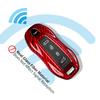 ADY4   Real Carbon Fiber Key Fob Cover with Keychain Fits Porsche Macan 4 EV Electric Model 2024 2025 Taycan 2022 Key Shell Accessories