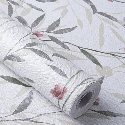 Papel de Parede Floral com Folhas Autocolante Verde/Cinza Vinil Autoadesivo Design Para Paredes Banheiro Quarto Decoração de Casa