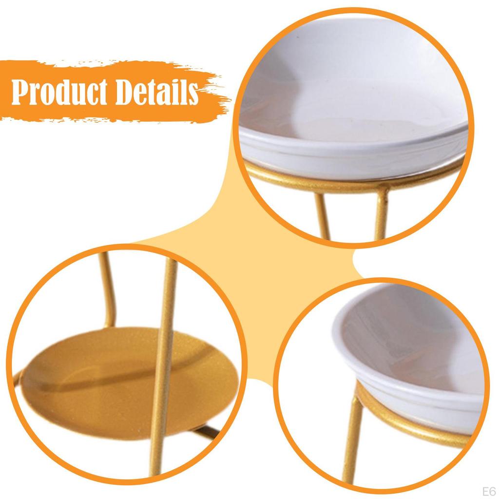 Keramisk oljebrännare Doftande Dekorativ Bärbar Järnram Smält för Hem SPA Meditation Kontor