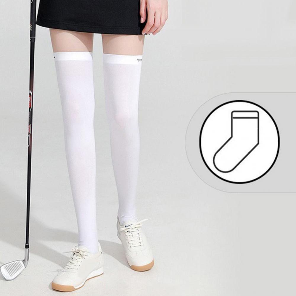 Silk Cooling Sensation High Legging Stockings Riding Socks Sports Socks Golf Stockings Leg Cover