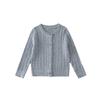 Kids Solid Color Crew Neck Long Sleeve Cardigan Sweater Boys Girls Toddler Casual Outerwear