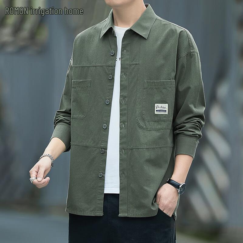 ROMON Men s 100% Cotton Casual Long-Sleeve Shirt XL