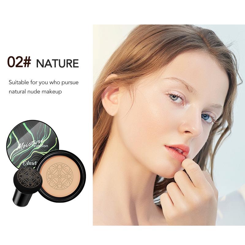 Genuine Mushroom Head Cushion CC Foundation & Concealer BB Cream with Mirror - Waterproof & Isolating