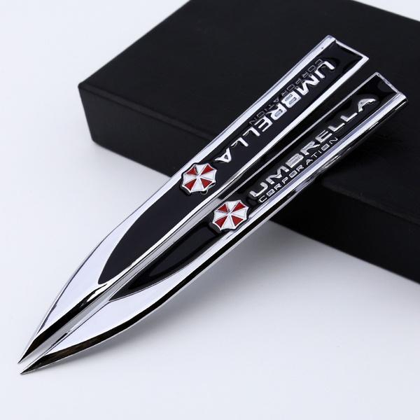 

2 x Biohazard Resident Evil Umbrella Corporation Логотип Наклейка на боковую дверь автомобиля Эмблема на крыло (15*1,8 см) чёрный