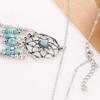 Boho Dreamcatcher Feather Turkis Tassel Chain Charm Halskjede kvinner smykker