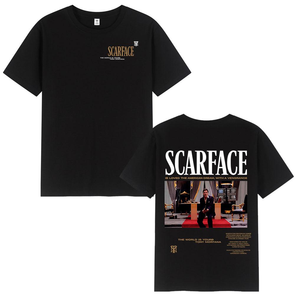 

Gangsters Movie Scarface The World Is Yours T-shirt Tony Montana Al Pacino T-shirts Men Women Clothing Cotton Oversized T Shirt S разноцветный