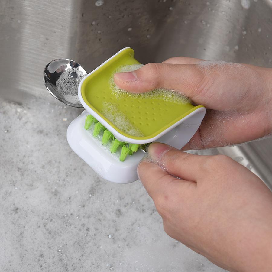 U-vormige Schoonmaakborstel voor Keukengerei - Dubbelzijdige Schrobber voor Keukenmessen, Lepels en Eetstokjes Creatieve Vork- en Lepelreiniger