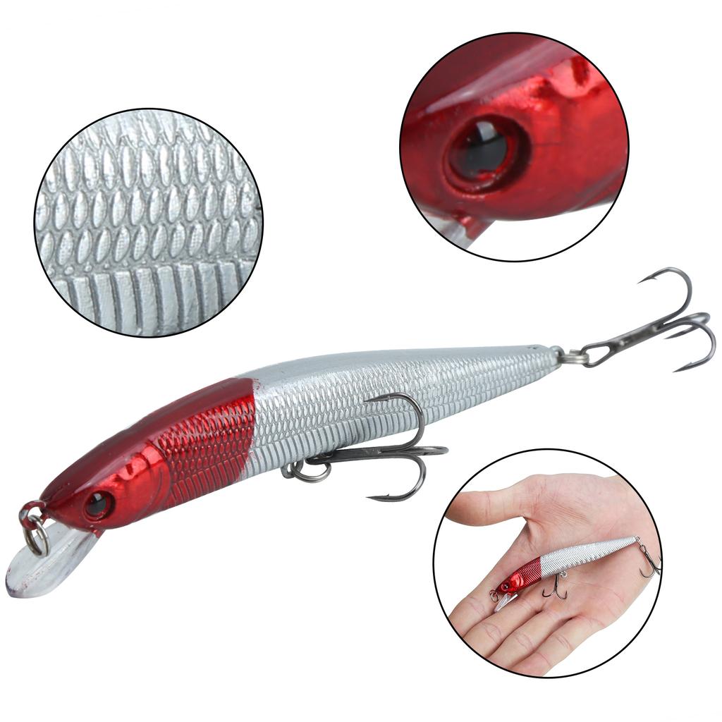 5Pcs Plastic Simulation Minnow Long Shot Lure Bait with Treble Hook Fishing Tackle8#