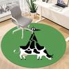 1 Stück Kuh UFO Büro Runder Teppich, Indoor-Matte Geeignet Für Büro, Unter Bürostühlen Schlafzimmer Wohnzimmer Heimdekoration, Zimmerdeko D060