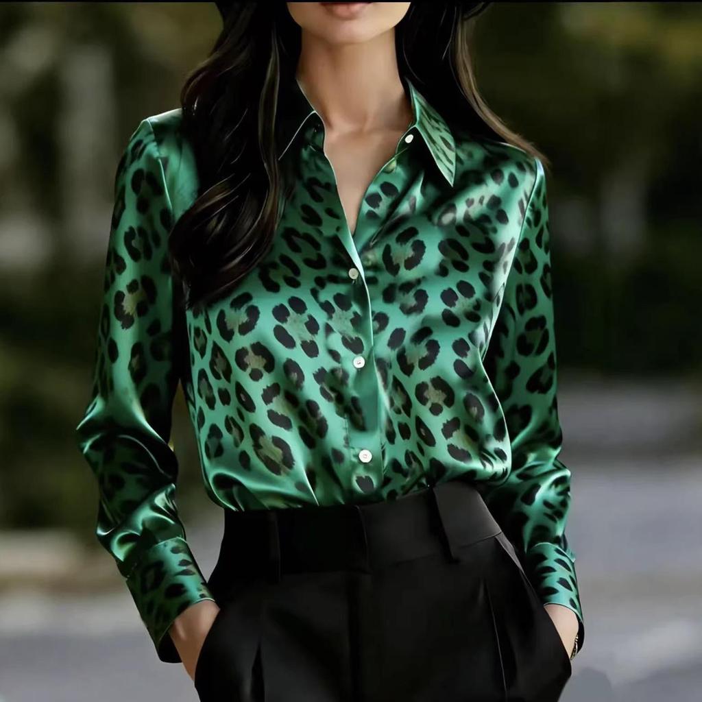 2026 Camicia Casual alla Moda da Donna con Stampa Leopardo Moderna Europea & Americana - Collezione Primavera/Autunno