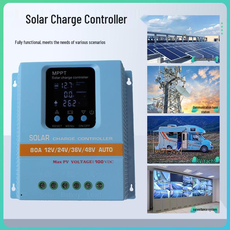 Smart MPPT Solar Charge Controller for 12V-48V Lithium, LiFePO4, Gel, Lead-Acid Batteries