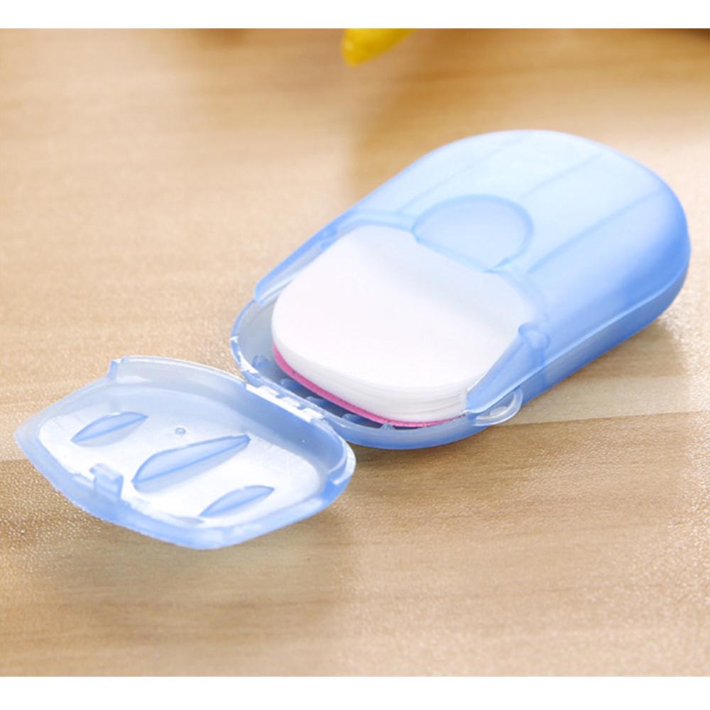 Travel Portable Disposable Soap Flakes with Storage Box Container 20Pcs Soap Papers Scented Foaming