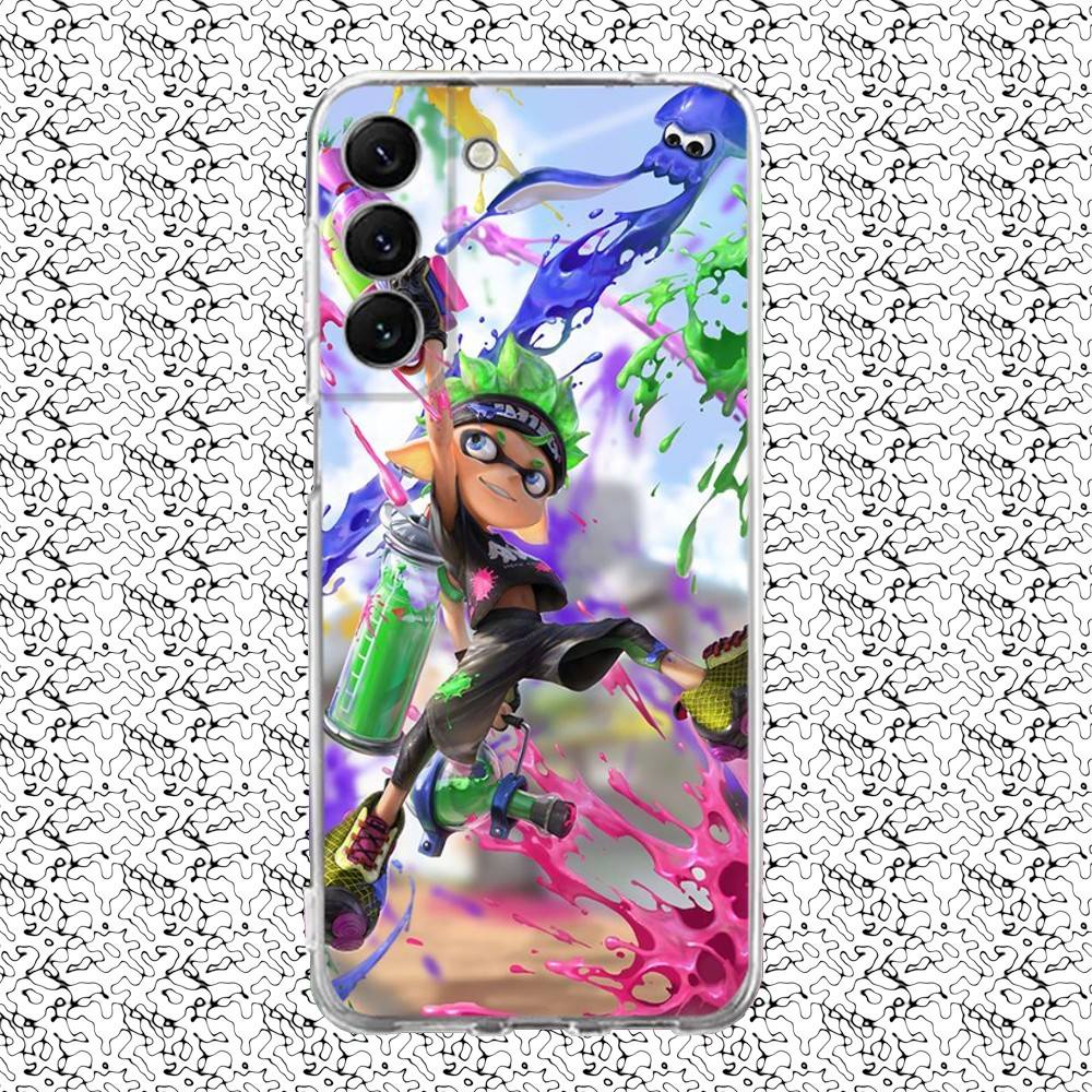 Game S-Splatoon Phone Case For Samsung S24,30,21,22,23,20 FE,lite,PIus,Ultra,5G,Note,9,10 Transparent Cover SamsungS23plus5G