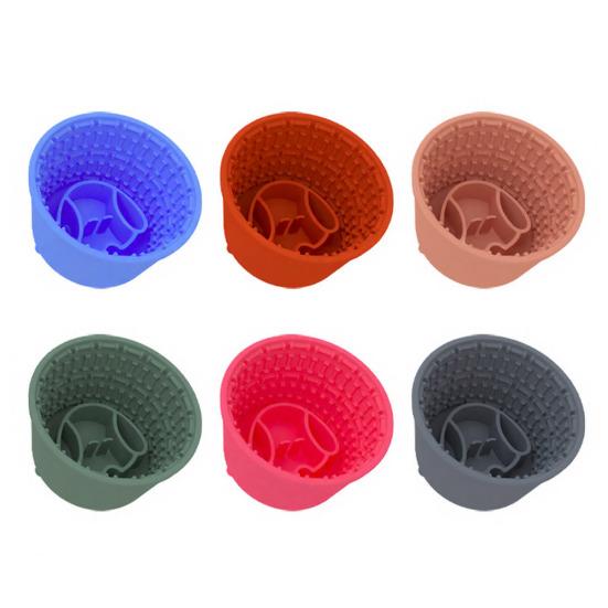 Köpek Yavaş Mama Kabı Yalama Kasesi Sağlıklı ve Sakin Beslenmeyi Teşvik Eder Dokuya Sahip Silikon Köpek Kasesi Emişli Tüm Köpek Boyutları İçin Bakım ve Mama Zamanı