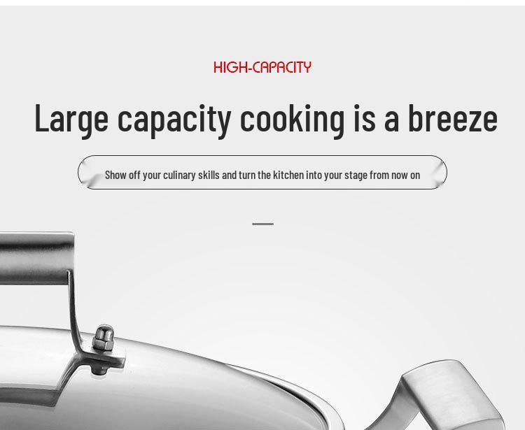 304 Stainless Steel Hot Pot: Three-Layer Thickened Soup & Frying Pan, Large Capacity Household Cookware