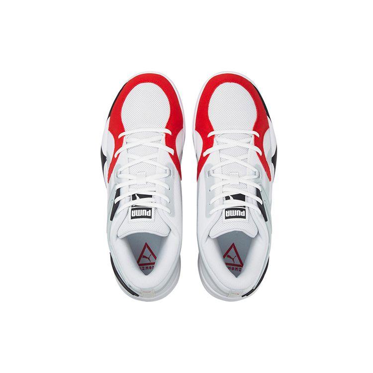 Puma Trc Blaze Court Fashion Comfortable Shock Absorption Non-Slip Wear-Resistant Mid-Top Basketball Shoes Men Sneaker White Red 376582-15