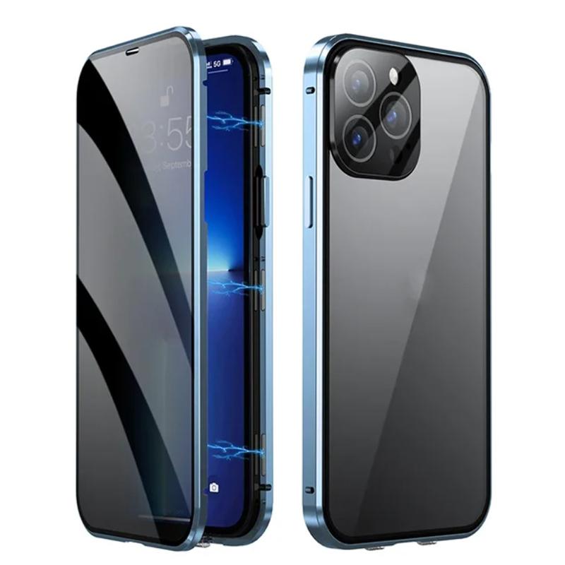 Funda Magnética Metálica Anti Miradas Indiscretas de Privacidad Para iPhone 17 16e 15 14 13 12Pro Max Funda Magsafe Protección 360 Funda de Teléfono a Prueba de Golpes