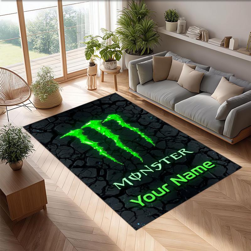 Kober Monster Energy Crystal Velvet, Personalizovaná protiskluzová podložka s vlastním textem pro domácí dekoraci, Dárek