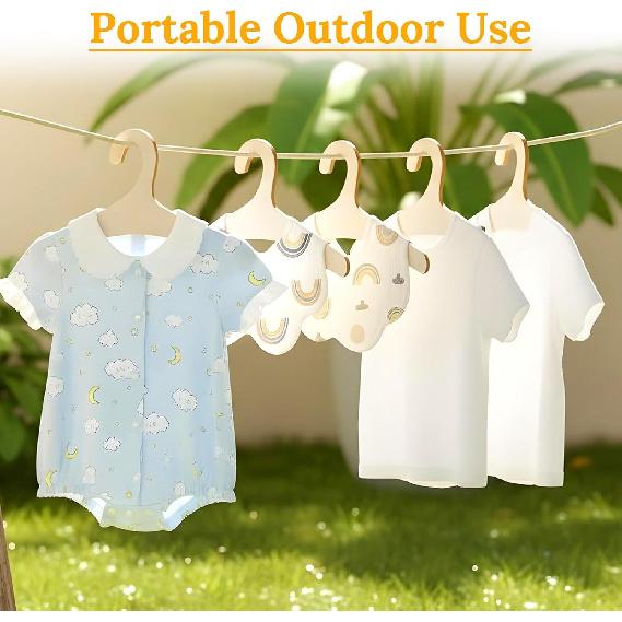 Wooden Kids Hangers 10 Pack 9 inch Cute Wood Baby Hanger Nursery Hangers Non Slip Coat Hanger Newborn Hangeri for Baby Kids Toddler Coats Pants Suits