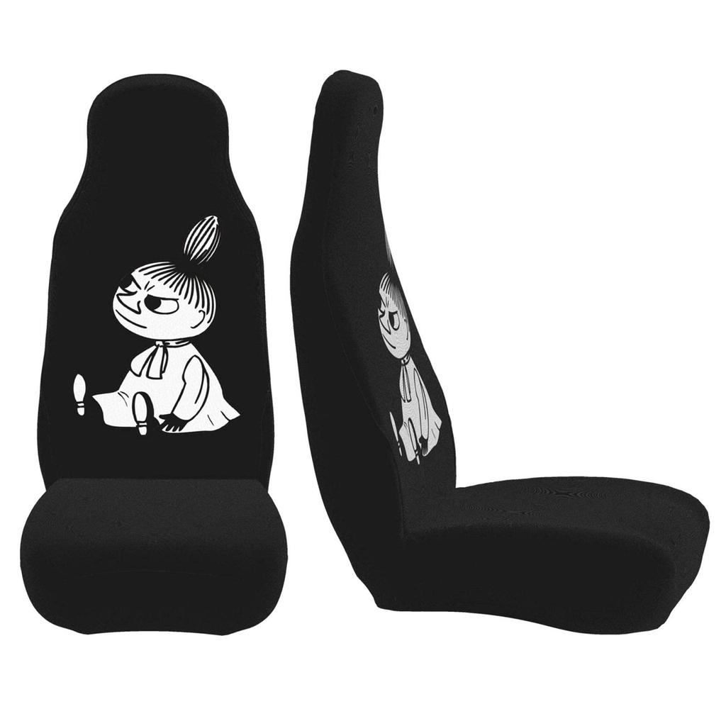 Moomin Car Seat Set of for Front Suitable for Light and Standard Full Coverage for the Driver and Passenger Seats Covers, 2, Seats, Cars, Back, Black,