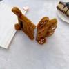 Cartoon Cute Bear Design Autumn and Winter Long Plush TPU Mobile Phone Fold Cover Case for Samsung Galaxy Z Flip 3 4 5 6
