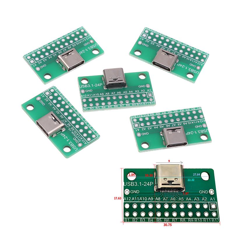 5Pcs/set USB Adapter Board TYPEC16P To 2.54 Pin Terminal Upgrade Version With Holes For Fixation