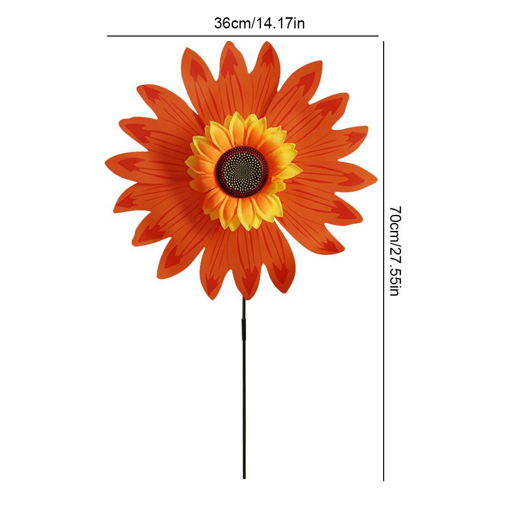 Colorful Windmill Rotating Sunflower Wind Spinner Stake Standing Lawn Flower Pinwheel Outdoor Party Garden Yard Decor Kids Toys