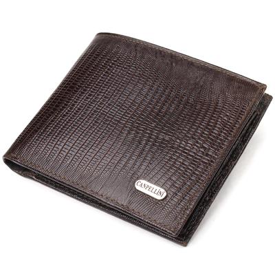 Patentierte Herren-Geldbörse aus echtem strukturiertem Leder CANPELLINI Geldbörse 21585 Braun